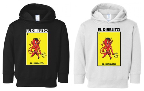 El Diablito Loteria Mexican Bingo T Shirt Hooded Toxic Mexican Bingo Lottery Kid - Picture 11 of 12