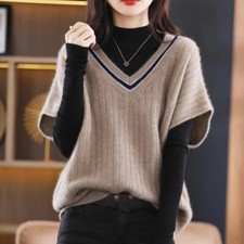 Women Popular Trendy Knitting Sweater Vest Clothing Casual Loose Pullovers