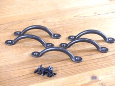 5 IRON DRAWER BIN PULLS SMALL CABINET HANDLES KITCHEN BATHROOM WINDOW METAL