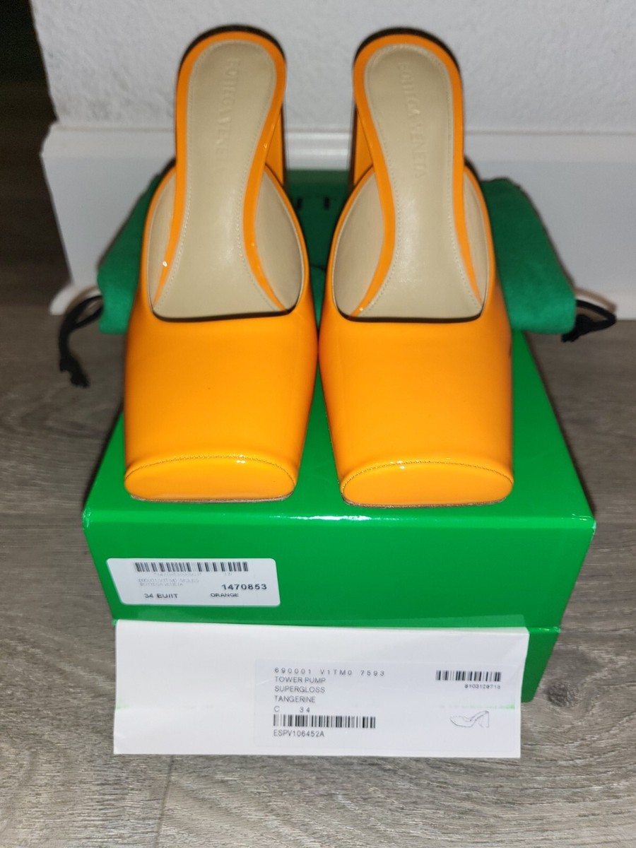サンダル・ミュール BOTTEGA VENETA Women Sandals 690022VBSF0 7593 ORANGE Bottega Veneta Orange Leather Lido Sandals Size 37.5 Bottega