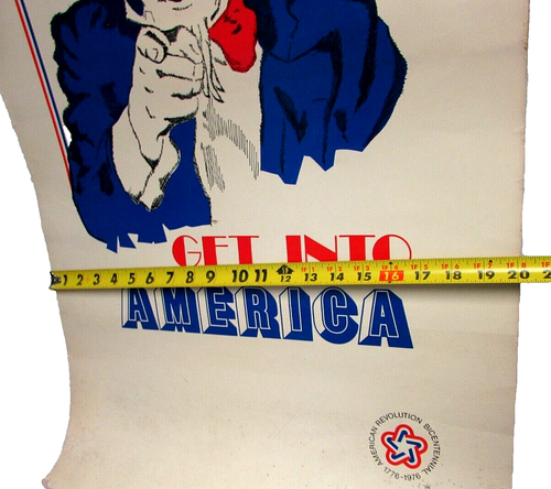 Póster Original Tío Sam Get Into America Patriótico Gobierno de Estados Unidos Bicentenario - Imagen 8 de 8