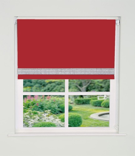 NewEdgeBlinds Straight Diamante Glitter Edge Border Dimout Easy Fit Roller Blind - Picture 17 of 25