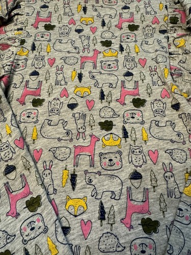 CARTER'S Kids Girls Size 14 Gray Long Sleeved Shirt NWT Woodland Animals - Picture 2 of 5