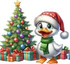 Christmas Cartoon Duck Kids Wall Art Bedroom Window Vinyl Sticker Decal 6 Sizes