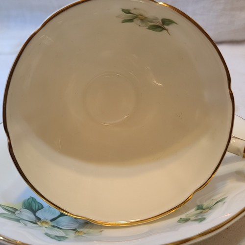 Royal Adderley Dogwood Fine Bone China Cup Saucer Williams Lake B.C. England VTG - Picture 10 of 16