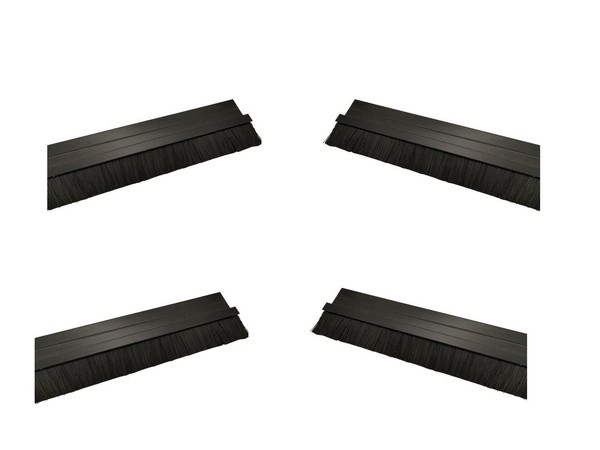 TüRdichtung 1 Meter TüRbodendichtung Aluminium Schwarz 4 StüCk BüRstendichtung-image