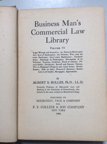 Business Man’s Commercial Law Library Vol. VI, Albert Bolles 1924 - Picture 4 of 12