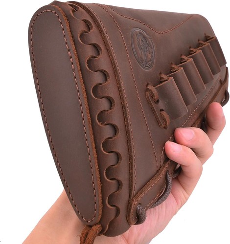 Stylish Hand-Stitched Leather Buttstock Pad for Enhanced Shooting Experience - Picture 9 of 11