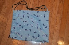 JK Blue Fish Lined Drawstring Bag