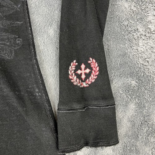 Affliction Reversible Thermal Shirt Men M Skull Live Fast Lost Souls Black Red - Picture 3 of 14