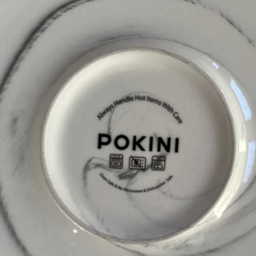 Pokini Ceramic White Gray Marble Gold Rim Dinner Plates 10.25” Set Of 2 - Picture 13 of 15