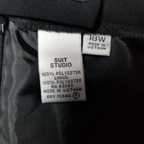 Suit Studio Black Pencil Skirt Size 18W Elastic Waist Professional Career Office - Picture 3 of 5