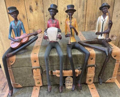 Vintage Stil Regal sitzend Jazz Quartett komplett Band.