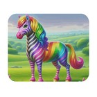 Mouse Pad (Rectangle) Zebra in Bright and Vivid Colors Design 1, Gift