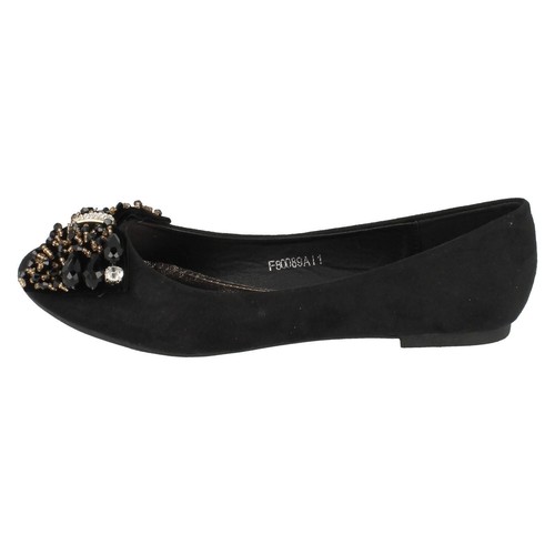 Ladies spot on flat black shoes F80089 - 第 5/10 張圖片