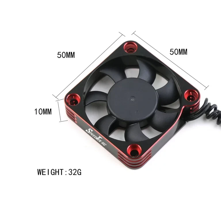 SpeedTek RC 50x50x15mm Aluminum High Speed HV Cooling Fan (Red) - Image 2 of 2