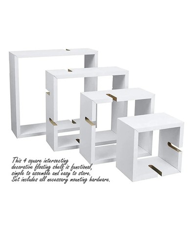 Conjunto De 8 Único Intersecting Estante Pared / Casa Decoración Blanco Y Negro - Imagen 8 de 12