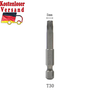 1Pcs 50Mm 1/4In Hex Shank Five-Point Magnetic Torx Screwdriver Bit T15 T20 T25 T