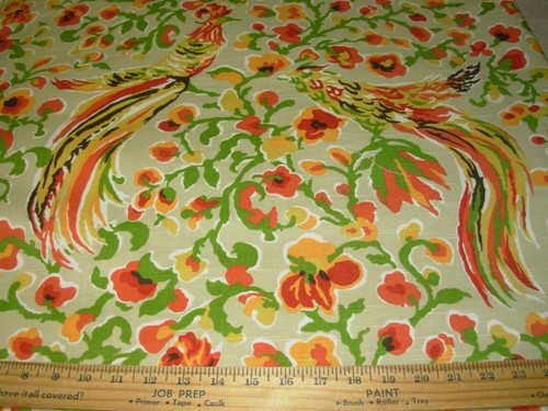 6 4/8 YDS DURALEE ASHER MODERN BIRD COTTON DRAPERY UPHOLSTERY FABRIC FOR LESS - Picture 2 of 4