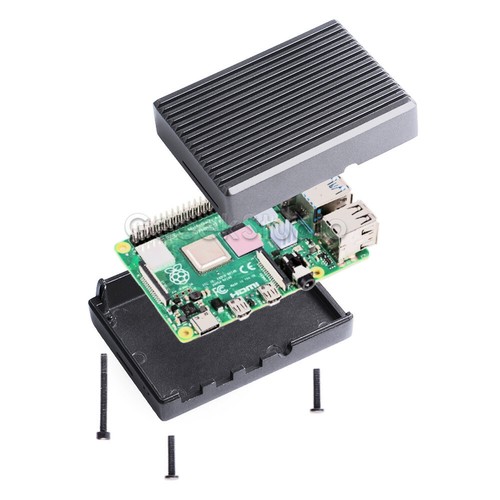 Metal Case Enclosure Box for Raspberry Pi 4 Model B with Heat Sink Heatsinks - Picture 9 of 16