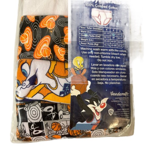 Space Jam Cartoon Boys Underwear Briefs 100% Cotton 5 Pack Size 4 - Picture 6 of 6