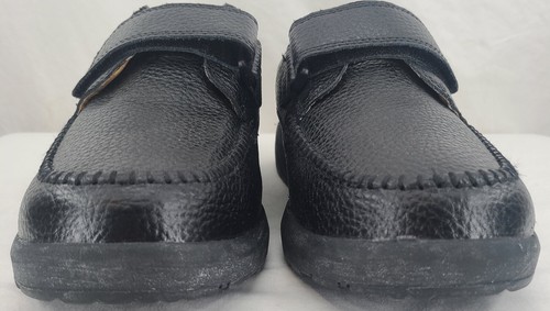 Dr. Comforts Black Leather Hook & Loop Pull-On Casual Loafer Shoes Men's US 9 W - Picture 3 of 8