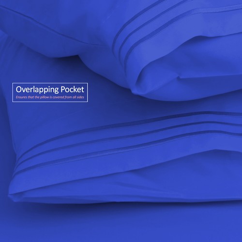 Ensemble de 4 draps de lit 1800 Queen ou King ultra doux microfibre poche profonde - Photo 350/360