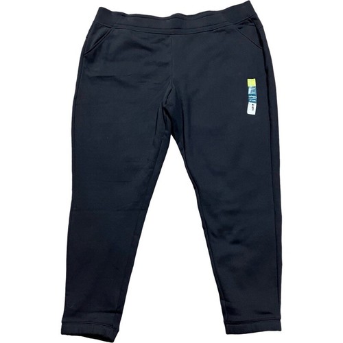 NWT TEK GEAR Mens Ultra soft Fleece Lined Sweat Pants SIZE 2X LONG Black Pockets