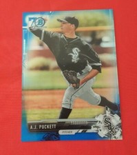 2017 Bowman Draft A.J. Puckett 70th Anniversary Blue Chrome Refractor #028/200 
