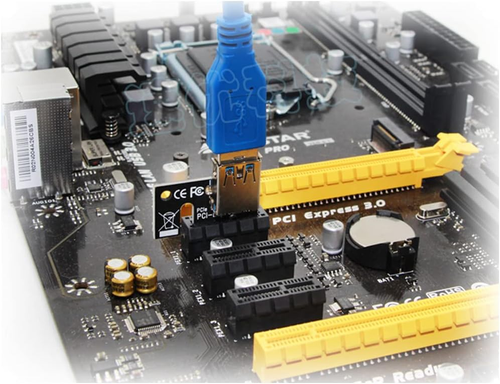 PCI-E 1X to 16X Powered USB3.0 GPU Riser Extender Adapter Card - Picture 4 of 10