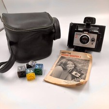 Vintage 1970s Polaroid Square Shooter 2 Land Camera w/ Case Flash Manual USA 51