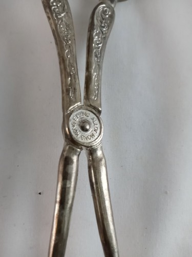 Salad Tongs Antique EPZINC Silver Plated Ornate Serving Holiday Table Placement - Picture 5 of 7