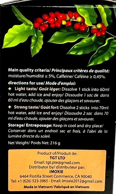 TGT Viet Nam Instant Iced Milk Coffee - 18 Sticks (24g Each) - Exp 06/12/2027