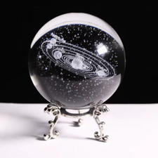 80Mm K9 Crystal Ball Solar System Globe Astronomy Ornaments Gifts 3D Laser Engra