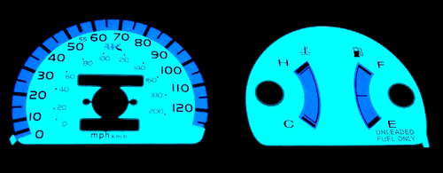 For 90 91 Honda Civic MT Manual No Tachometer RPM Cluster White Face Glow Gauges - Picture 6 of 9