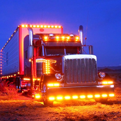 4PCS 21 Amber LED Side Clearance Lights Marker 6" For Car Truck Trailer RV Buses - Picture 10 of 14
