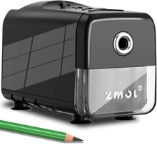 Zmol Electric Pencil Sharpener, Heavy Duty Classroom MEDIUM, Back1 