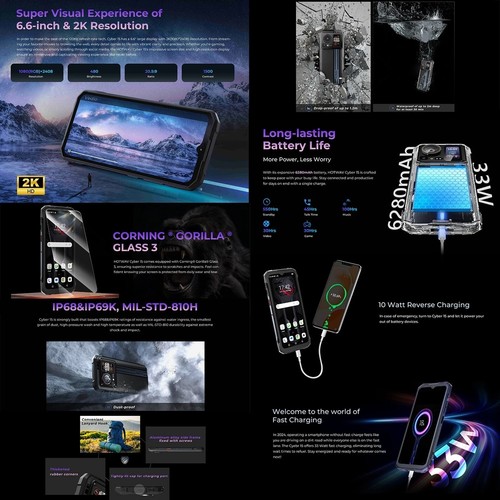 HOTWAV Cyber 15 Ultra-thin Rugged Smartphone 24GB+256GB 200MP PixSmart 6280mAh - Picture 22 of 24