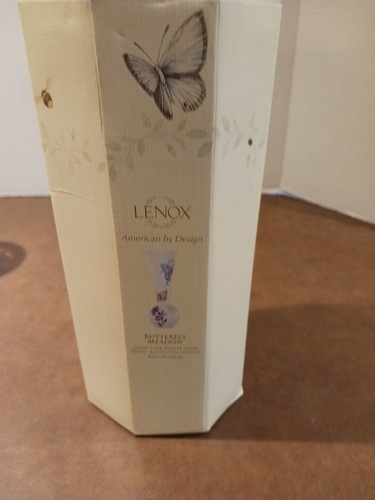 Lenox Butterfly Meadow Small Frosted Glass Vase Non Lead Crystal NIB - Picture 10 of 11