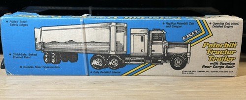 Ertl 1989 Peterbilt Tractor Trailer Sleeper Silver Eagl Pressed Steel New In Box - Picture 4 of 7