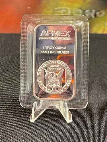 1 Apmex Commercial Bar 1 Troy oz.999 Silver. Sealed bullion bar for collecting