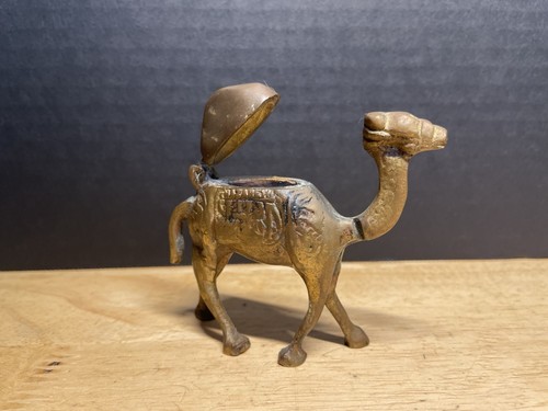 Vintage Solid Brass Camel Incense Burner Figurine - Picture 4 of 12