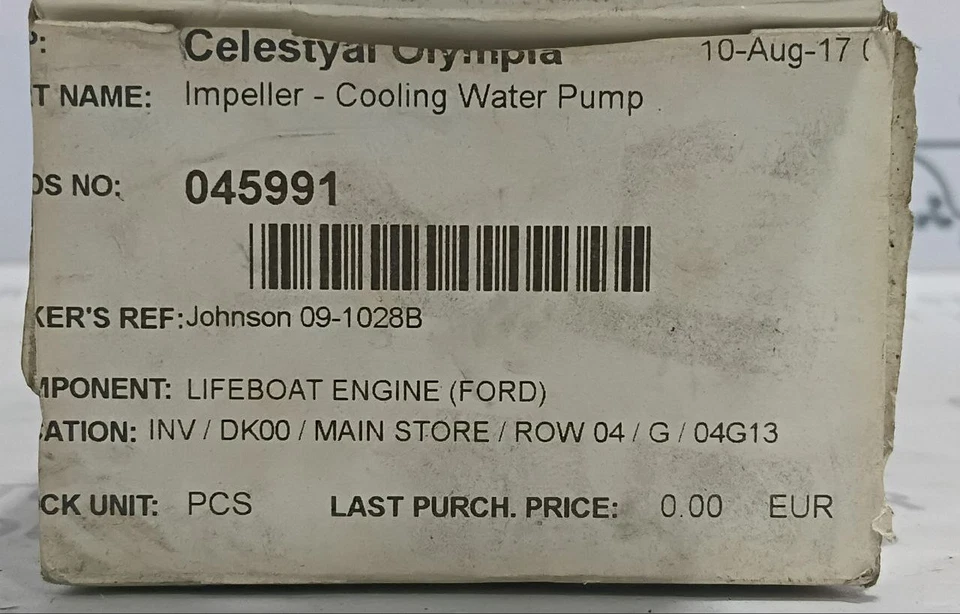 Johnson 09-1028B para impulsor-bomba de agua de refrigeración Foto 3 de 4