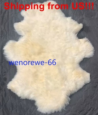 US!!! Genuine Sheepskin Fluffy Fur 60x100cm Sheepskin Rugs Windward Natural Soft