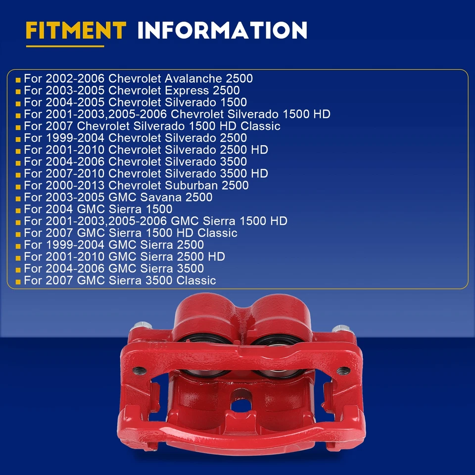 Front Brake Calipers And Ceramic Pad Kit For 2003 2004 2005 GMC Savana 2500 - Image 4 of 4