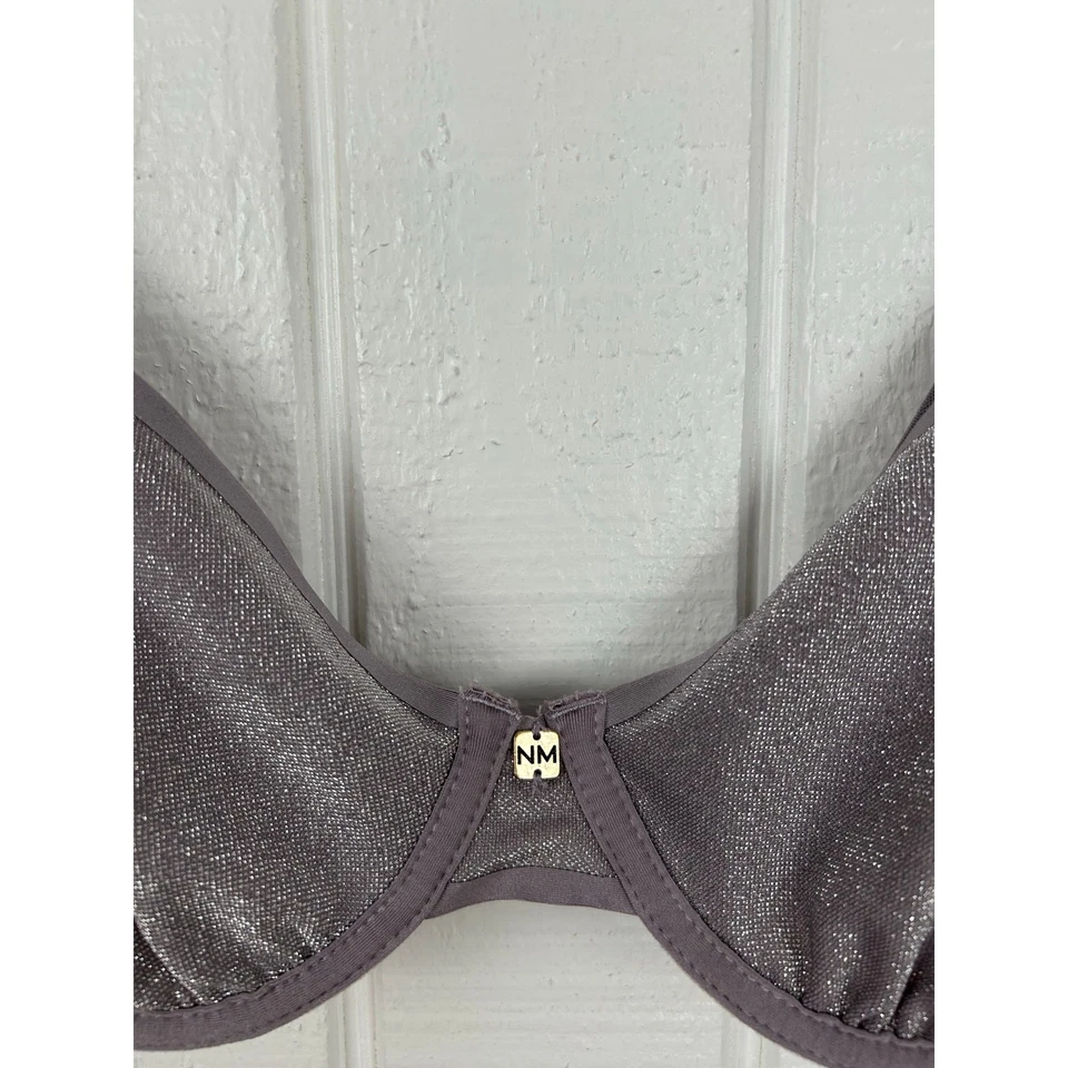 Sujetador con aros para mujer Nicole Miller lencería púrpura hadas vacaciones talla 36B Foto 3 de 4