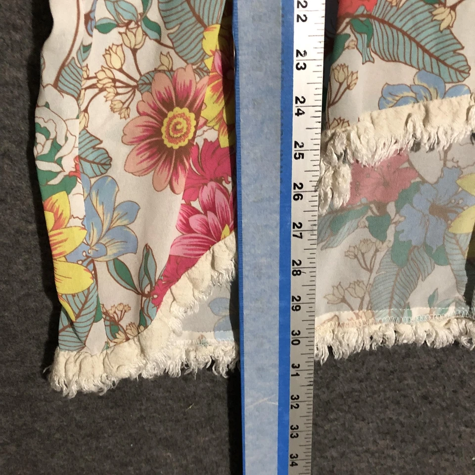 Camisa Umgee Mujer L Multicolor Floral Flecos Dobladillo Transparente Kimono Túnica Boho Y2K Foto 4 de 4
