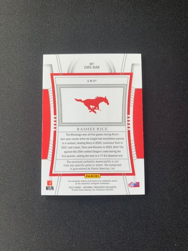 2023 National Treasures - Rashee Rice - Rookie Patch Auto /25 - Picture 2 of 2