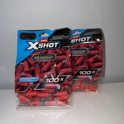 Lot of 2 NEW X-Shot Pro 100 Pack Refill Half Darts Air Pocket dart zuru toy ammo
