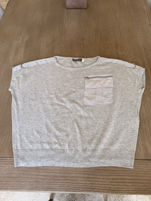 Grey Mint Velvet Top in Medium